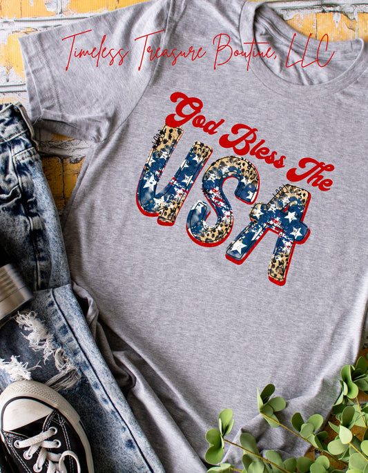 God Bless USA Graphic T Shirt
